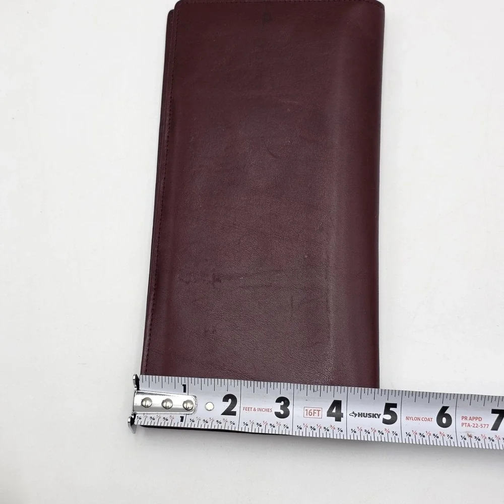 Vintage MANHATTAN LIMITED Leather Bifold Wallet Passport Travel Classic Burgundy